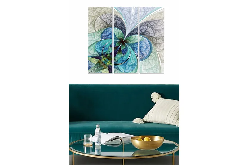 Fototapet Floral 3 stk Flerfarvet, 22x05 cm