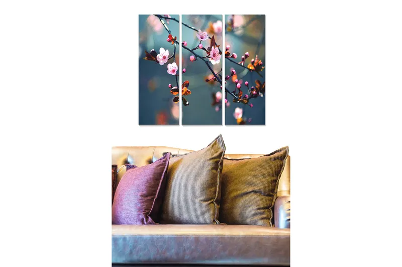 Fototapet Floral 3 stk Flerfarvet, 22x05 cm