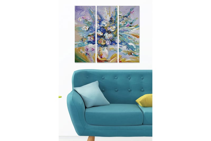 Fototapet Floral 3 stk Flerfarvet, 22x05 cm