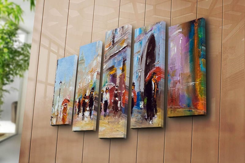 Fototapet Floral 5 stk Flerfarvet - 11x96 cm - Boligtilbehør - Billeder & kunst - Billeder på lærred