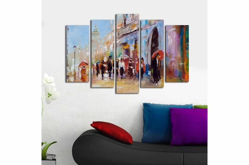 Fototapet Floral 5 stk Flerfarvet - 11x96 cm - Boligtilbehør - Billeder & kunst - Billeder på lærred