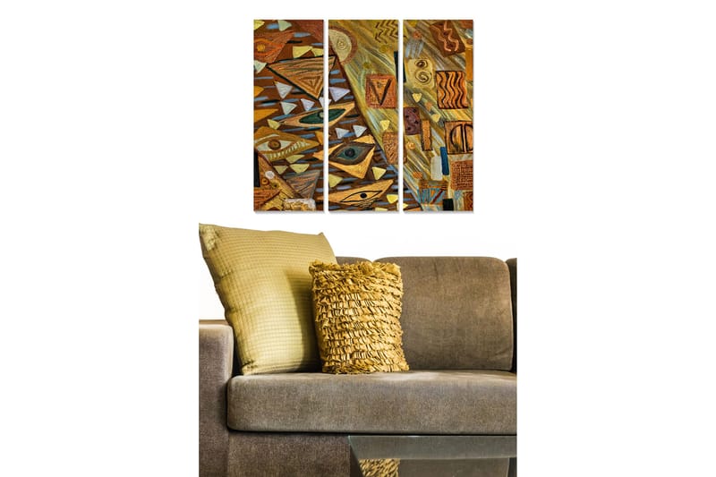 Fototapet Geometrisk 3 stk Flerfarvet, 22x05 cm