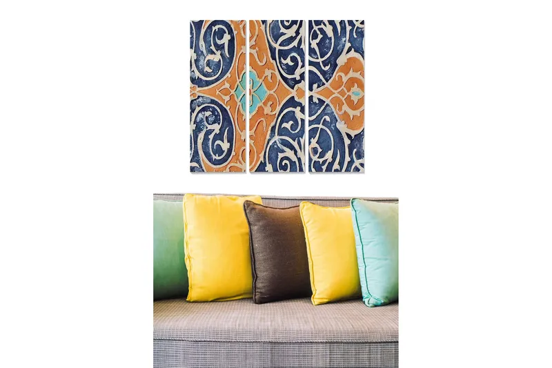 Fototapet Geometrisk 3 stk Flerfarvet, 22x05 cm