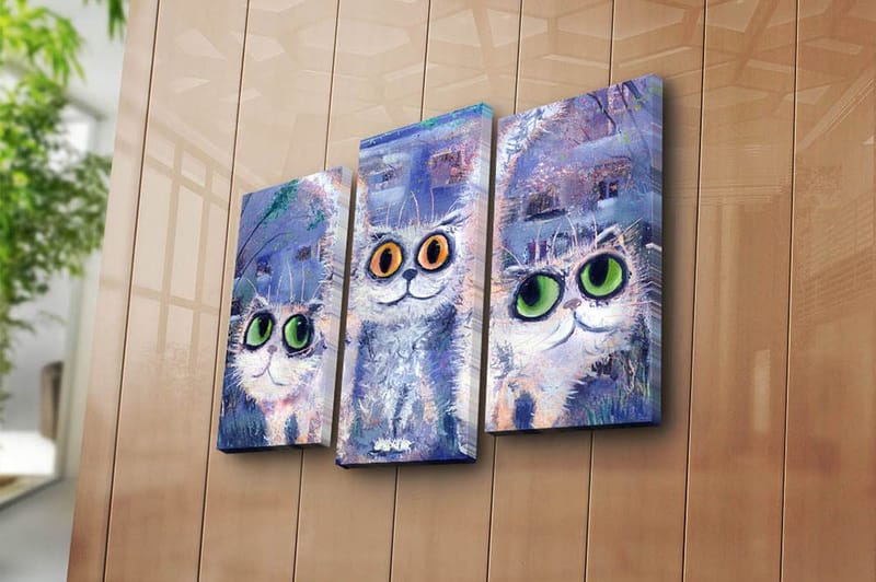 Fototapet Køkken 3 stk Flerfarvet - 22x03 cm - Boligtilbehør - Billeder & kunst - Billeder på lærred