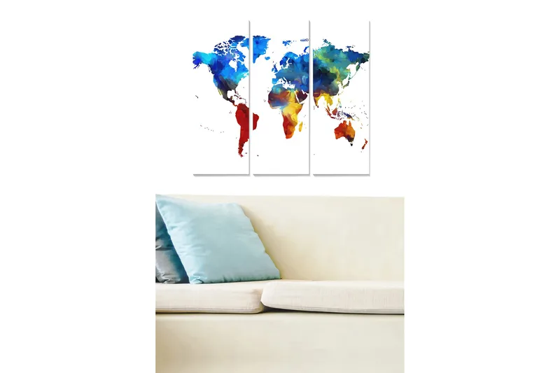 Fototapet Kort 3 stk Flerfarvet, 22x05 cm