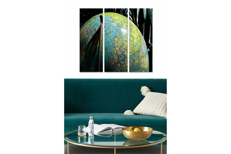 Fototapet Kort 3 stk Flerfarvet, 22x05 cm