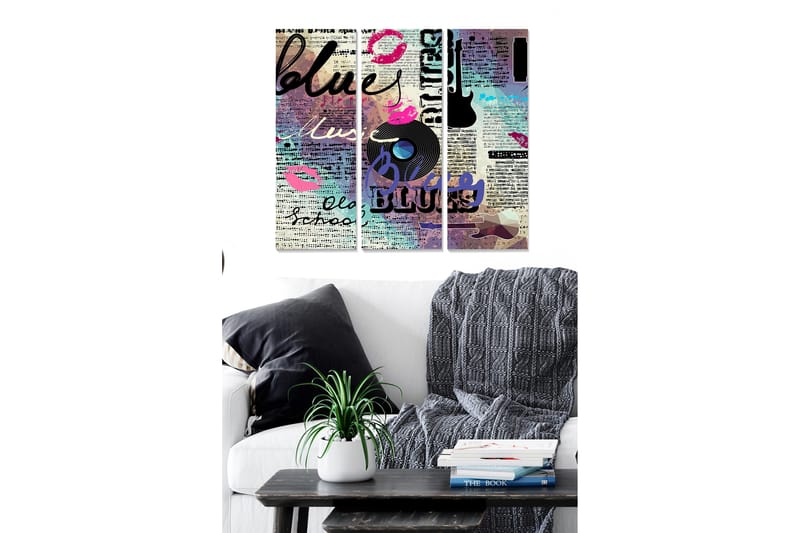 Fototapet Musik 3 stk Flerfarvet - 22x05 cm - Boligtilbehør - Billeder & kunst - Billeder på lærred