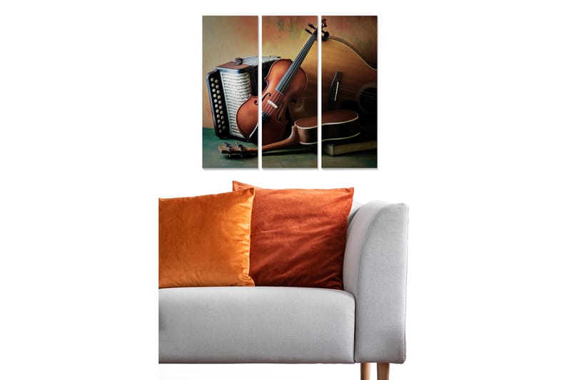 Fototapet Musik 3 stk Flerfarvet - 22x05 cm - Boligtilbehør - Billeder & kunst - Billeder på lærred