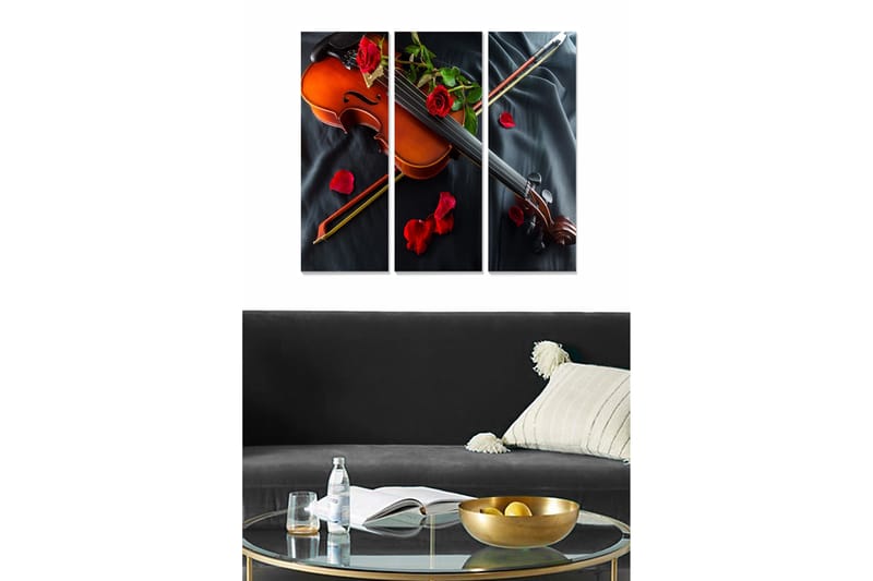 Fototapet Musik 3 stk Flerfarvet - 22x05 cm - Boligtilbehør - Billeder & kunst - Billeder på lærred