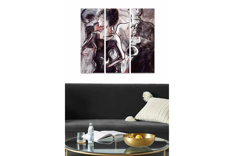 Fototapet Musik 3 stk Flerfarvet, 22x05 cm