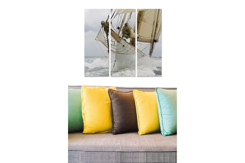 Fototapet Nautical 3 stk Flerfarvet, 22x05 cm