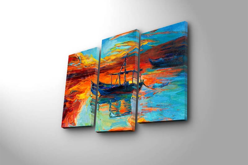 Fototapet Scenic 3 stk Flerfarvet - 22x03 cm - Boligtilbehør - Billeder & kunst - Billeder på lærred