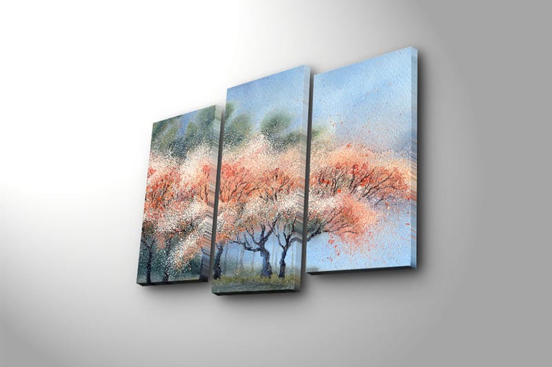 Fototapet Scenic 3 stk Flerfarvet - 22x03 cm - Boligtilbehør - Billeder & kunst - Billeder på lærred