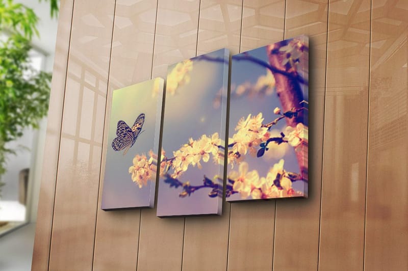 Fototapet Scenic 3 stk Flerfarvet - 22x03 cm - Boligtilbehør - Billeder & kunst - Billeder på lærred