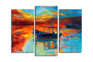Fototapet Scenic 3 stk Flerfarvet - 22x03 cm - Boligtilbehør - Billeder & kunst - Billeder på lærred