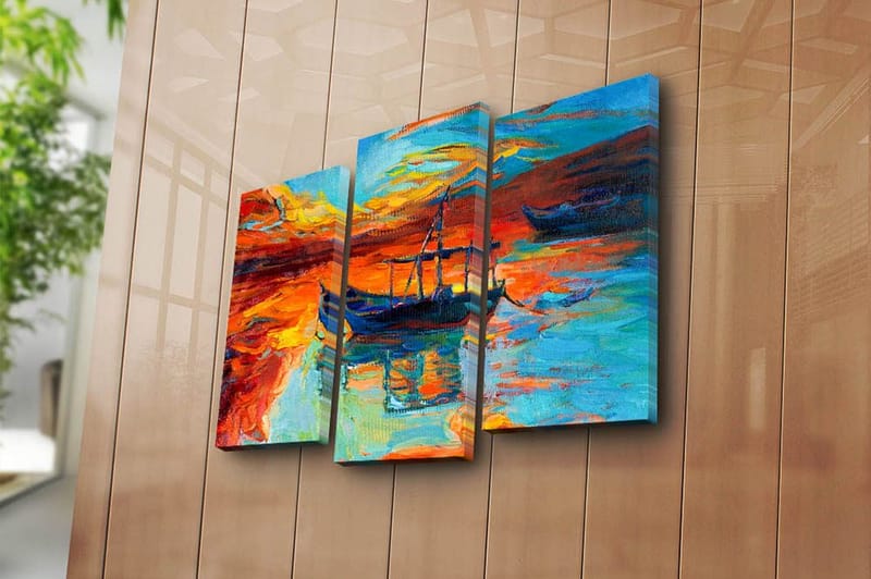 Fototapet Scenic 3 stk Flerfarvet - 22x03 cm - Boligtilbehør - Billeder & kunst - Billeder på lærred