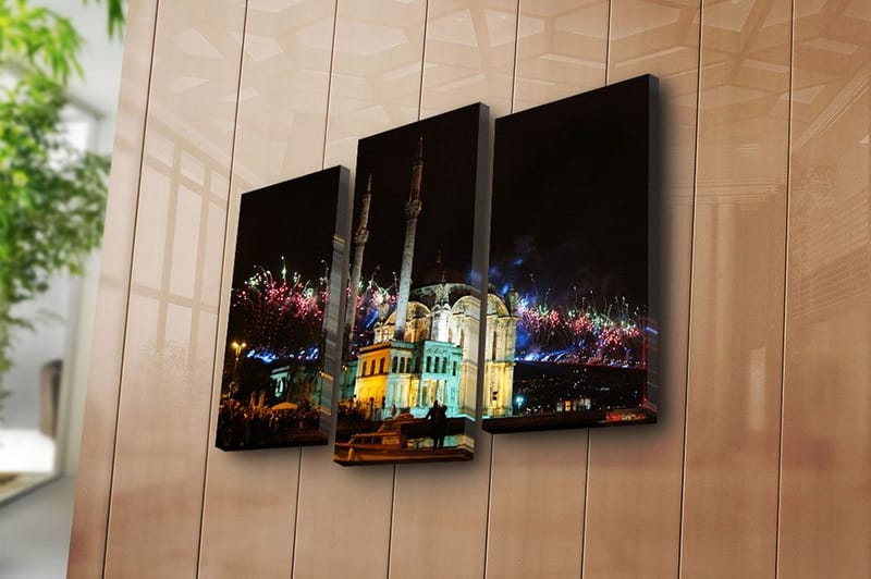 Fototapet Scenic 3 stk Flerfarvet - 22x03 cm - Boligtilbehør - Billeder & kunst - Billeder på lærred