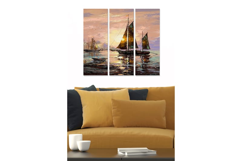 Fototapet Scenic 3 stk Flerfarvet - 22x05 cm - Boligtilbehør - Billeder & kunst - Billeder på lærred