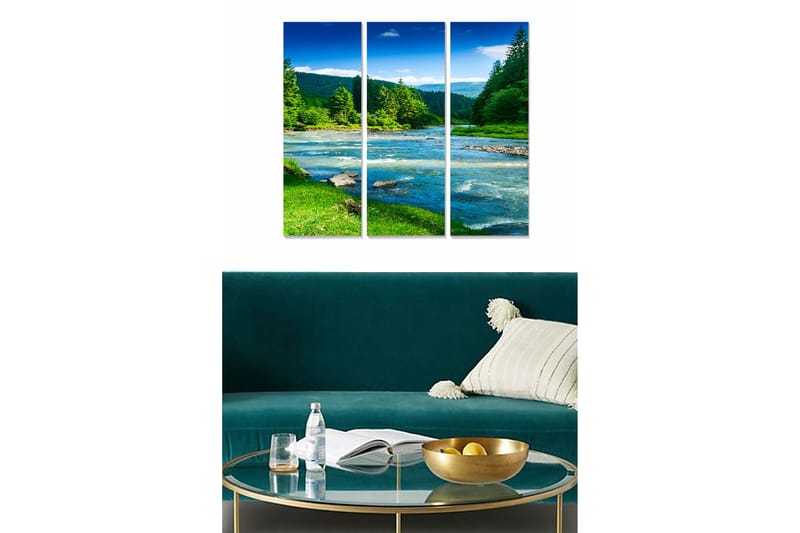 Fototapet Scenic 3 stk Flerfarvet - 22x05 cm - Boligtilbehør - Billeder & kunst - Billeder på lærred