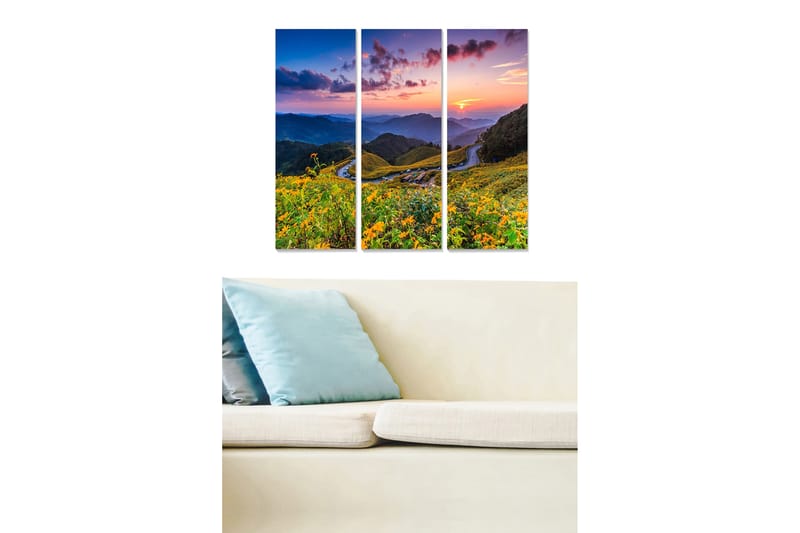 Fototapet Scenic 3 stk Flerfarvet - 22x05 cm - Boligtilbehør - Billeder & kunst - Billeder på lærred