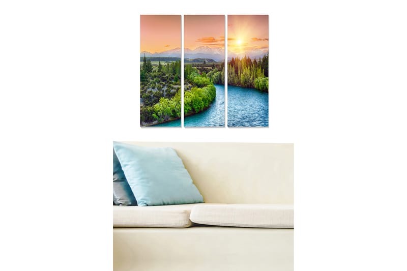Fototapet Scenic 3 stk Flerfarvet - 22x05 cm - Boligtilbehør - Billeder & kunst - Billeder på lærred