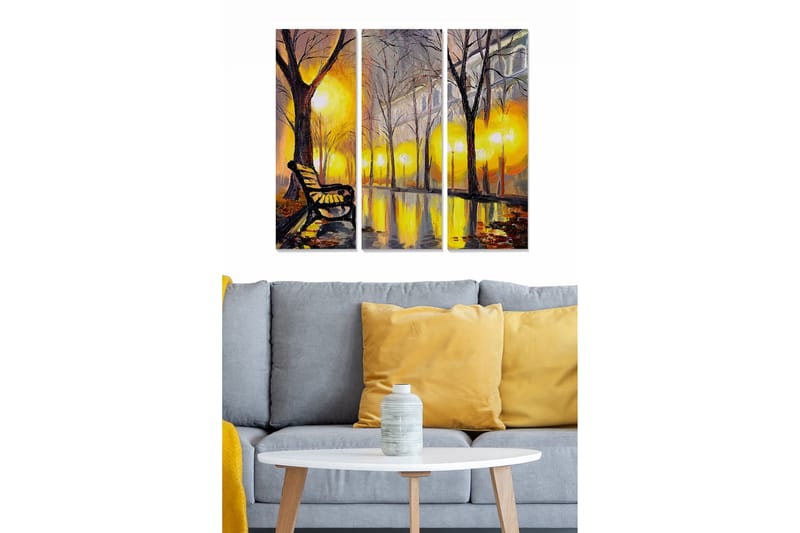 Fototapet Scenic 3 stk Flerfarvet - 22x05 cm - Boligtilbehør - Billeder & kunst - Billeder på lærred