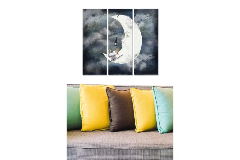 Fototapet Scenic 3 stk Flerfarvet, 22x05 cm