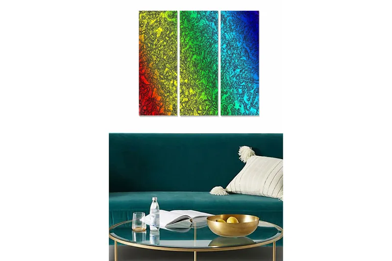 Fototapet Scenic 3 stk Flerfarvet, 22x05 cm