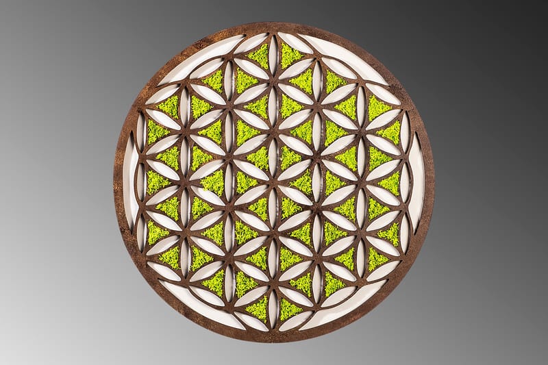 Geometric Canvasbillede - Grøn/Brun/Hvid - Boligtilbehør - Billeder & kunst - Billeder på lærred