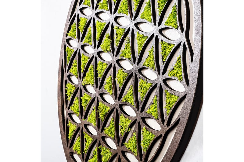 Geometric Canvasbillede - Grøn/Brun/Hvid - Boligtilbehør - Billeder & kunst - Billeder på lærred