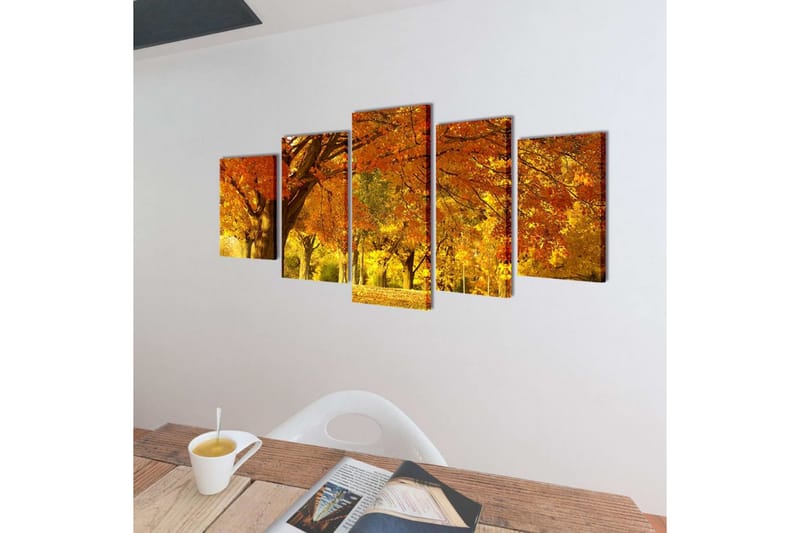Kanvasbilledsæt Ahorn 100 X 50 Cm - Flerfarvet - Boligtilbehør - Billeder & kunst - Billeder på lærred