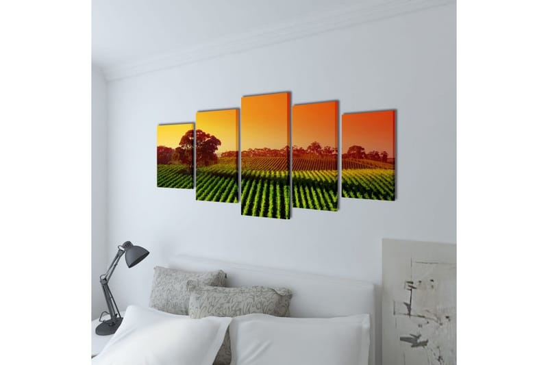 Kanvasbilledsæt Marker 200 X 100 Cm - Flerfarvet - Boligtilbehør - Billeder & kunst - Billeder på lærred