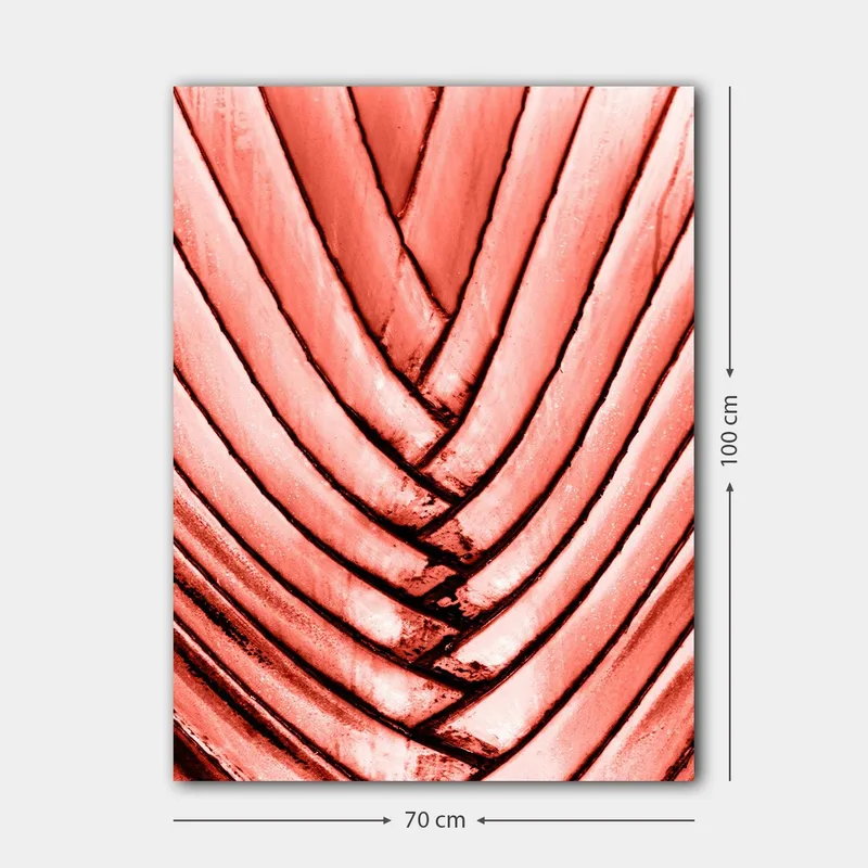 Lærred 70x100 cm - Abstrakt komposition med bølgede linjer i lyserøde nuancer - Lyserød / Sort - Boligtilbehør - Billeder & kunst - Billeder på lærred