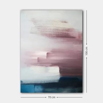 Lærred 70x100 cm - Abstrakt komposition med bløde farveovergange i lyserøde og blå nuancer - Lyserød / Blå / Hvid - Boligtilbehør - Billeder & kunst - Billeder på lærred