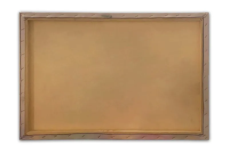 Lærred 70x100 cm - Abstrakt komposition med cirkulære mønstre i forskellige farver, der skaber en dynamisk følelse - Blå / Orange / Gul - Boligtilbehør - Billeder & kunst - Billeder på lærred