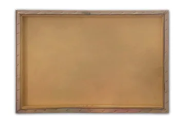 Lærred 70x100 cm - Abstrakt kunstværk med flydende former og gulddetaljer - Mørkebrun / Guld / Beige - Boligtilbehør - Billeder & kunst - Billeder på lærred