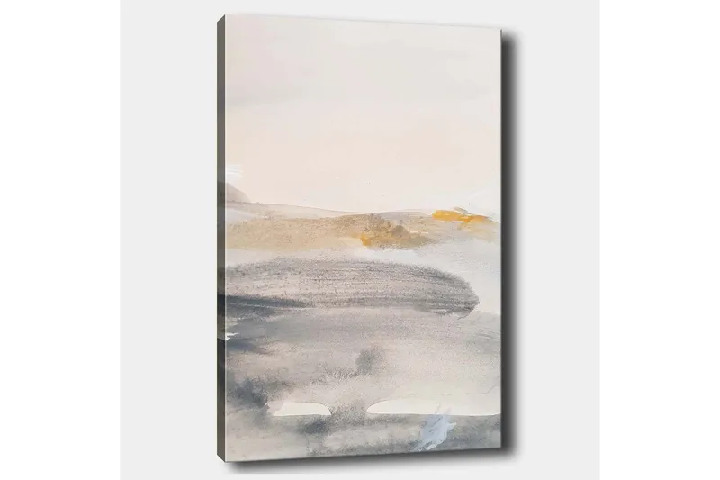 Lærred 70x100 cm - Abstrakt landskab med bløde farveovergange - Grå / Beige / Lyseblå - Boligtilbehør - Billeder & kunst - Billeder på lærred
