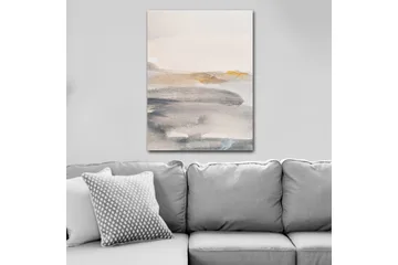 Lærred 70x100 cm - Abstrakt landskab med bløde farveovergange - Grå / Beige / Lyseblå - Boligtilbehør - Billeder & kunst - Billeder på lærred