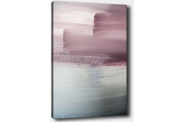 Lærred 70x100 cm - Abstrakt landskab med bløde farveovergange i lyserøde og blå nuancer - Lyserød / Blå / Grå - Boligtilbehør - Billeder & kunst - Billeder på lærred