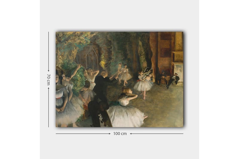 Lærred 70x100 cm - Balletforestilling med dansende ballerinaer i fokus - Hvid / Grøn / Brun - Boligtilbehør - Billeder & kunst - Billeder på lærred