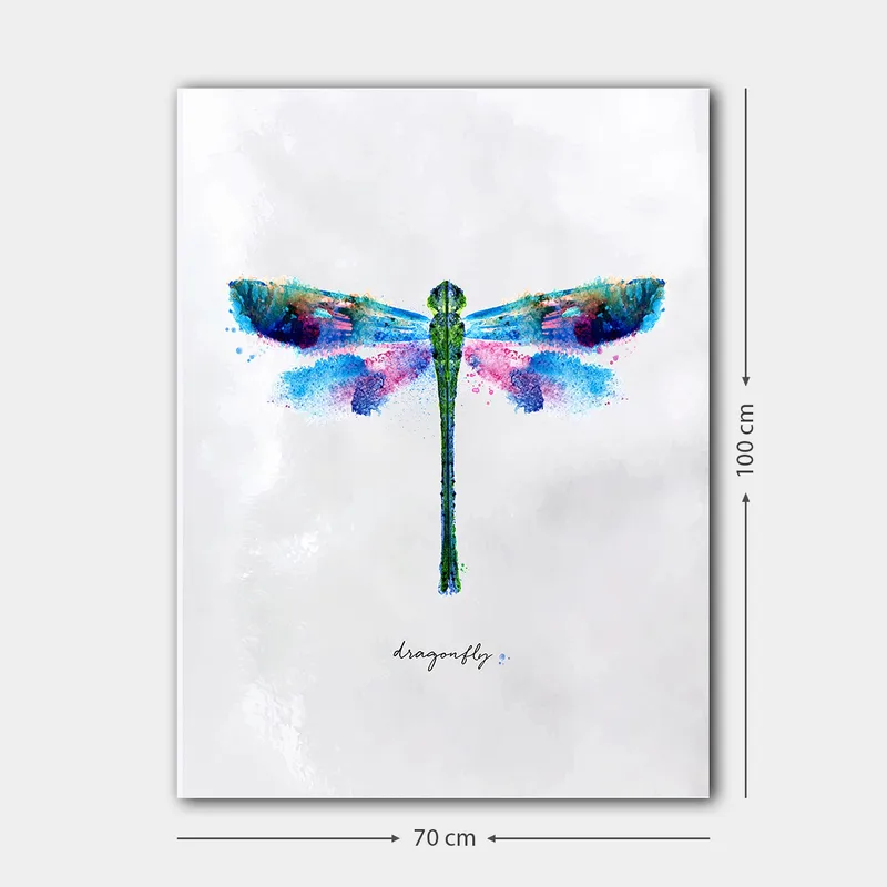 Lærred 70x100 cm - Farverig og stiliseret afbildning af en guldsmed - Grøn / Blå / Lyserød - Boligtilbehør - Billeder & kunst - Billeder på lærred