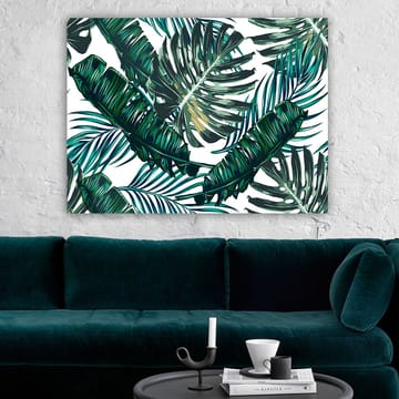 Lærred 70x100 cm - Frodige palmeblade i en livlig komposition - Mørkegrøn / Lysegrøn / Gulgrøn - Boligtilbehør - Billeder & kunst - Billeder på lærred