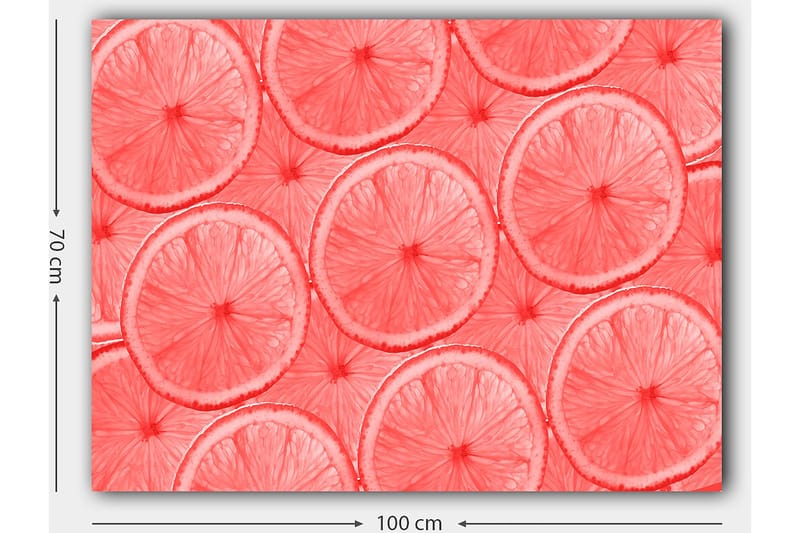 Lærred 70x100 cm - Mønster af skiver af citrusfrugter i lyse nuancer - Lys pink / Koral - Boligtilbehør - Billeder & kunst - Billeder på lærred
