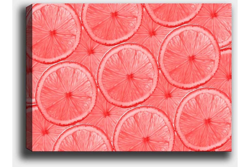 Lærred 70x100 cm - Mønster af skiver af citrusfrugter i lyse nuancer - Lys pink / Koral - Boligtilbehør - Billeder & kunst - Billeder på lærred