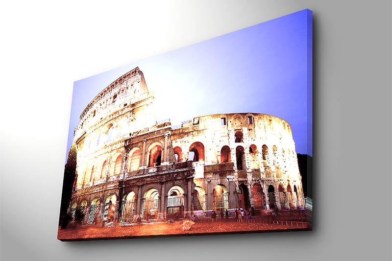 Lærred 70x100 cm - Majestætisk udsigt over Colosseum i Rom, fanget i et blødt lys - Beige / Grå / Orange - Boligtilbehør - Billeder & kunst - Billeder på lærred