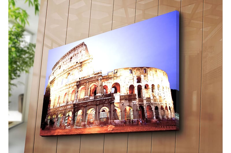 Lærred 70x100 cm - Majestætisk udsigt over Colosseum i Rom, fanget i et blødt lys - Beige / Grå / Orange - Boligtilbehør - Billeder & kunst - Billeder på lærred