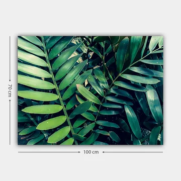 Lærred 70x100 cm - Tætvævede grønne planteblade, der skaber en frodig og levende følelse - Mørkegrøn / Lysegrøn - Boligtilbehør - Billeder & kunst - Billeder på lærred
