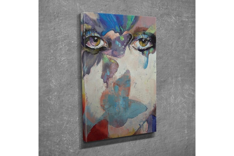 Lærredsbillede - Øjne med abstrakte farvetoner og drømmende baggrund - Grøn / Blå / Lyserød - Boligtilbehør - Billeder & kunst - Billeder på lærred