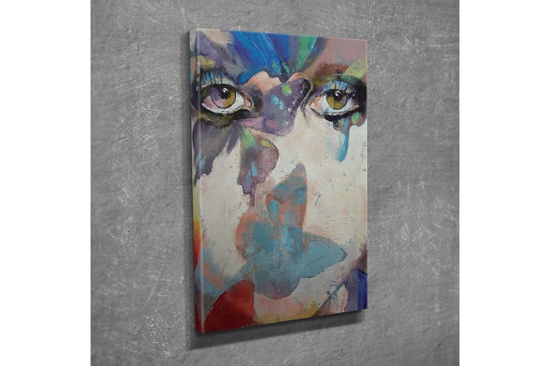 Lærredsbillede - Øjne med abstrakte farvetoner og drømmende baggrund - Grøn / Blå / Lyserød - Boligtilbehør - Billeder & kunst - Billeder på lærred