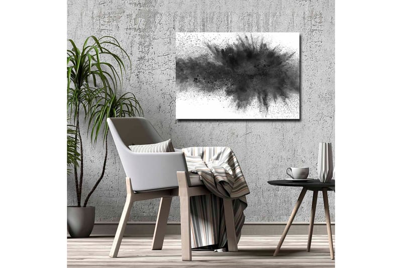 Lærredsbillede - Abstrakt eksplosion af sort blæk - Sort / Grå - Boligtilbehør - Billeder & kunst - Billeder på lærred